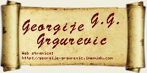 Georgije Grgurević vizit kartica